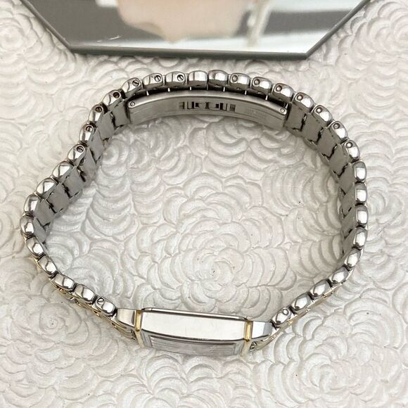 Cross Swiss Made Tank Style Two-Tone Stainless Steel Dress Watch Roman Numerals - Picture 13 of 13